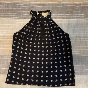 Cynthia Rowley High Neck Blouse with  Black & Cream Pattern Women’s Sz S